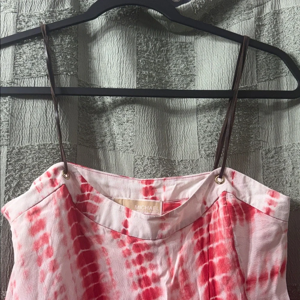 Michael kors Red and White Tie-Dye Flowy Slip Dress - Picture 3 of 11